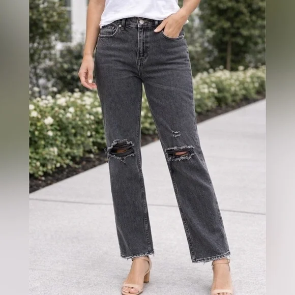 Abercrombie & Fitch Ultra High Rise The Ankle Straight Jeans Size 4L - Picture 1 of 12